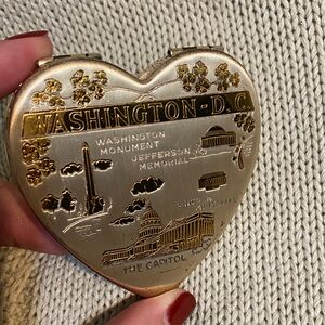 Vintage Washington D.C. Heart-Shaped Souvenir Compact